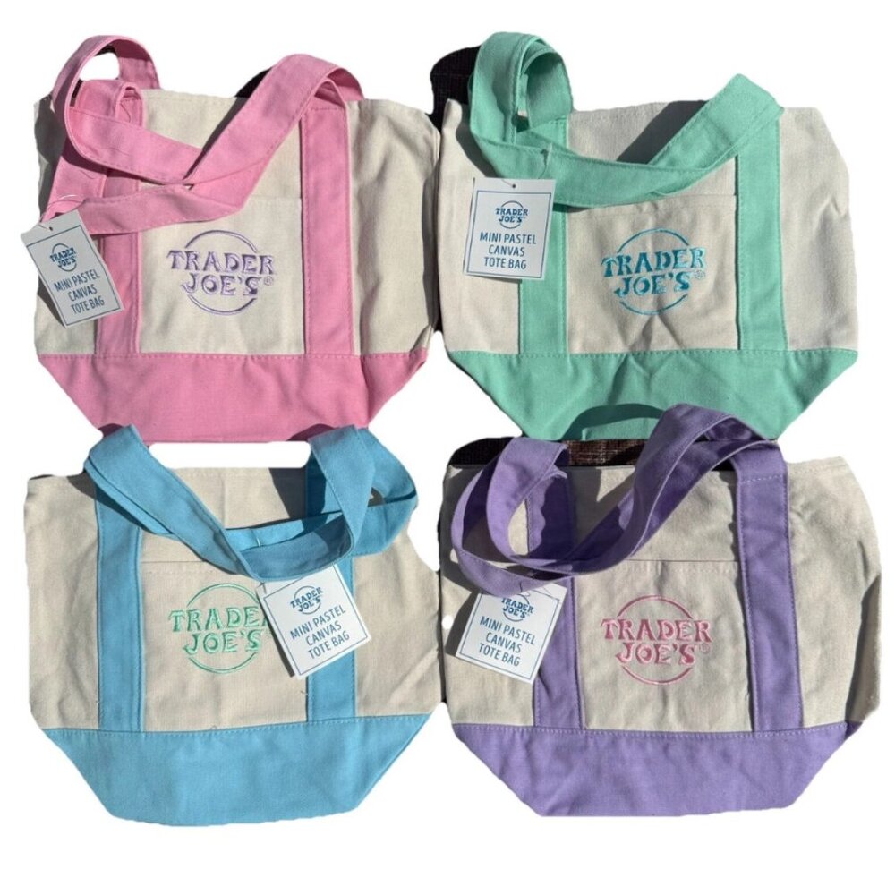 Trader Joe's Mini Pastel Canvas Tote